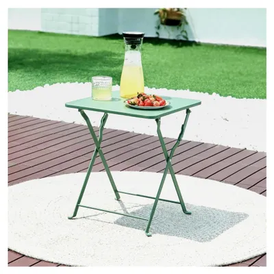 Produktbild von Klapptisch Vegårshei Gartentisch Stahl klappbar quadratisch 45 x 40 x 40 cm Grün
