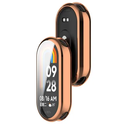 Produktbild von Etui z osłoną ekranu Bizon Case Watch Felipe do Xiaomi Smart Band 9, różowozłote