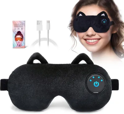 Produktbild von Kabellose Augenmaske mit Wärme, 3 Stufen, Vibration & Akku-Anzeige