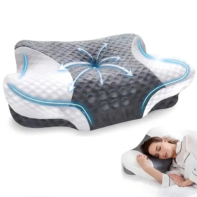 Produktbild von Ergonomisches Kopfkissen Memory Foam – Atmungsaktives Nackenkissen gegen Nackenschmerzen