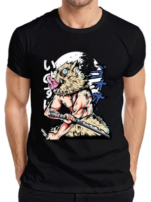 Produktbild von Ebermaske Samurai Schwert Anime Krieger Muskulös Manga Cosplay Herren T-Shirt, Schwarz, XXL