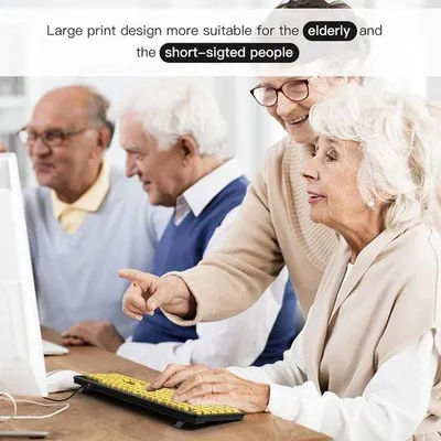 Image de Clavier USB à gros caractères et à contraste élevé pour les seniors - Très grand format - Grootletterig