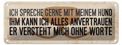 Produktbild von Blechschild Spruch 27x10 cm Hund kann ich alles anvertrauen Schild