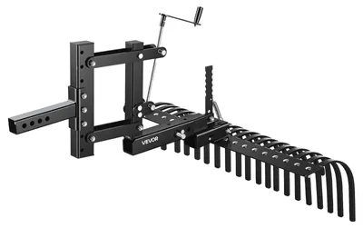 Produktbild von Schlepp-Landschaftsharke - 3-Punkt Steinharke 107 cm mit Schürfleiste und Hubhebel - Für Kategorie 1 Traktoren ATV UTV - Armeegrün