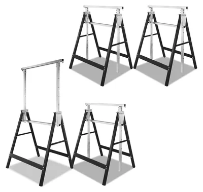 Productafbeelding van Hoogte verstelbare werkbuckets - Set van 4, 80-130 cm, zwart