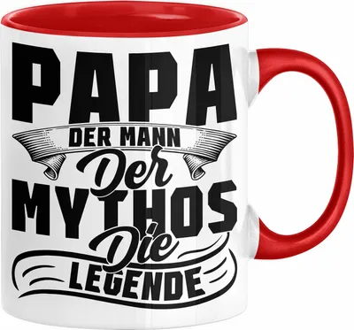Produktbild von Papa Der Mann Der Mythos Die Legende Tasse Vatertag Spruch Bester Papa Geschenkidee Vater (Rot)