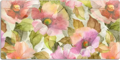Produktbild von Schreibtischmatte Tischunterlage 100x50 cm Mauspad - Lackierte Blumen