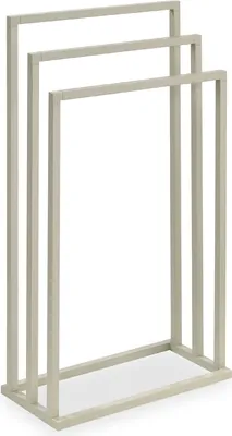 Produktbild von Handtuchhalter KUNO, beige lackiert - freistehender Badetuchhalter mit 3 Stangen, Handtuchständer aus Metall