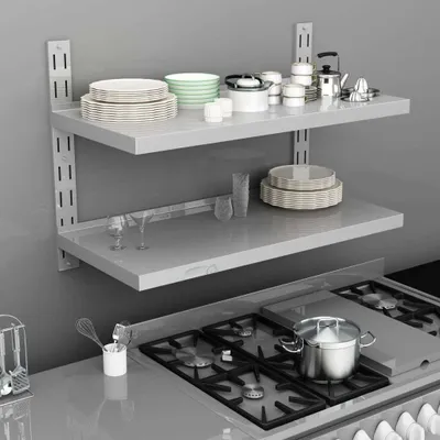 Obrázok produktu pre Maison Exclusive - Nástenná polica s 2 odkladacími plochami z nehrdzavejúcej ocele 100 x 30 cm