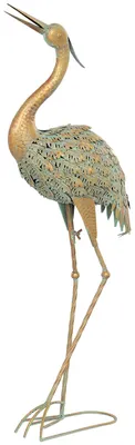 Produktbild von Gartenfigur, Reiher-Skulptur aus Metall, 90 cm, mehrfarbig