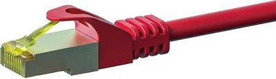 Produktbild von RJ45 Netzwerkkabel S/FTP (PiMF), mit CAT 7 Rohkabel, Rot, 5m