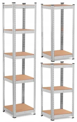 Produktbild von Metallregal für Lager und Garage Silber 5 Regalböden 180 x 40 x 40