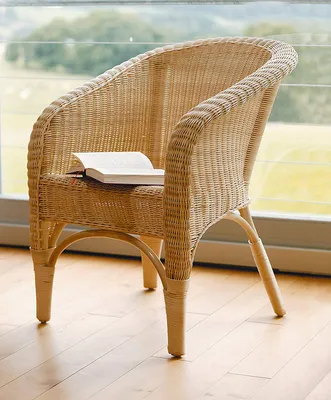 Produktbild von Rattan Stuhl, natur lackiert, Korbsessel, Korbstuhl, Rattansessel, Rattanstuhl