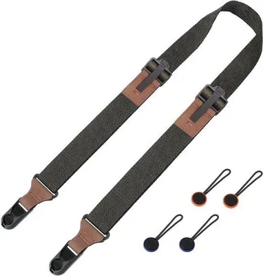 Image de Sangle pour appareil photo en nylon, compatible avec les appareils photo reflex numériques (DSLR) et les appareils photo reflex (SLR), avec système de détachement rapide