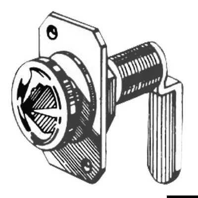 Image de Verrou rotatif en laiton, nickelé 16 mm , 1 pièce