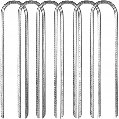 Produktbild von 6x Erdanker Bodenanker 30 cm Ø 8 mm Stahl verzinkt U-Haken für Trampolin Zelt Garten