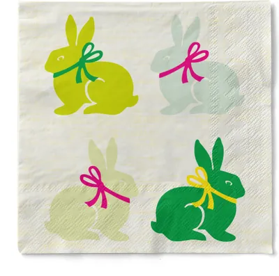 Produktbild von Sovie HOME Serviette Ruby in Grün aus Tissue 33 x 33 cm, 3-lagig, 20 Stück - Osterhase Osterdeko Osterservietten