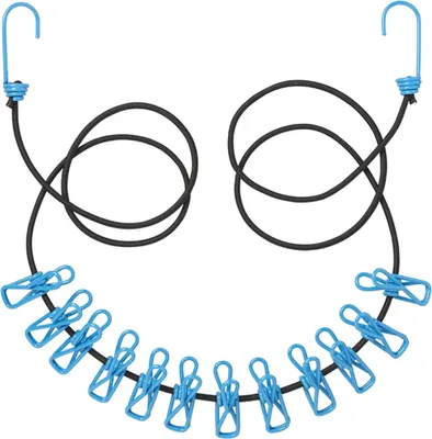 Produktbild von Wäscheleine min. 200 cm - max. 330 cm für Camping Keller 12 Wäscheklammern