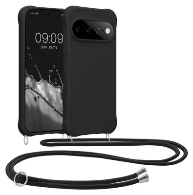 Produktbild von kwmobile Necklace Case kompatibel mit Google Pixel 11 Pro XL Hülle - Cover mit Kordel zum Umhängen - Silikon Schutzhülle Schwarz