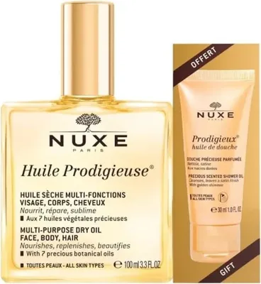 Produktbild von Nuxe Huile Prodigieuse Multi-Purpose Dry Oil 100 ml + Precious Scented Shower Oil 30 ml