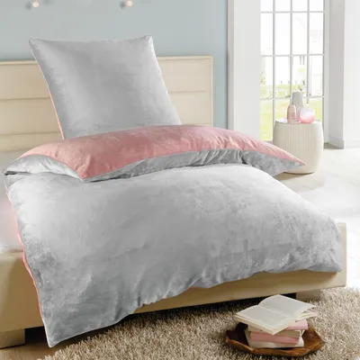 Immagine prodotto di Biancheria da letto reversibile Cashmere Touch - Cloud Castle ( 135x200cm / 80x80cm ) Argento - Rosa