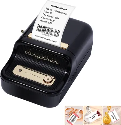 Produktbild von Niimbot B21 Tragbarer Thermodruck Etikettendrucker With über Bluetooth Drahtlose Verbindung RFID Intelligent Recognition for Clothing Jewelry Labeling Barcodes Price Printing, Schwarz