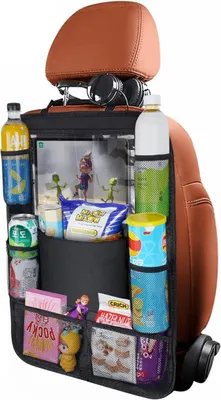 Produktbild von PolkaHome® Autositzen-Organizer für die Rückbank, 1 Stück Schwarz, 600D wasserdichtes Oxford-Gewebe, Auto-Ablage mit