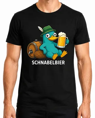 Obrázek produktu pro Tričko pro muže, černá barva, velikost S, s motivem "Schnabelbier", "Schnabeltier", "Seppelhut", "Bier Trinken" (pivo), " ", "JGA" (rozlučka se svobodou)