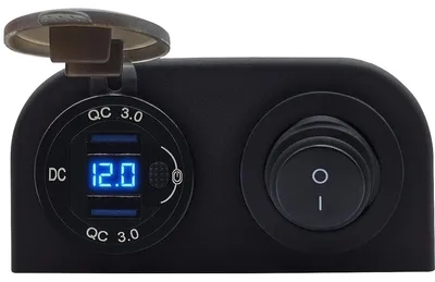 Produktbild von ProRide 12V USB-Autolader 2 Ports QC3.0 mit Schalter/Voltmeter DS2120B