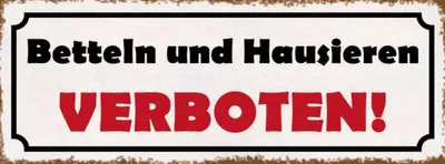 Produktbild von vianmo Holzschild 10x27 cm Betteln und Hausieren verboten