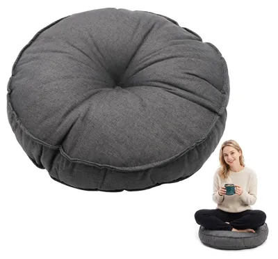 Rundes Sitzkissen 45 cm Ø, 10 cm dick, Bodenkissen, Yogakissen