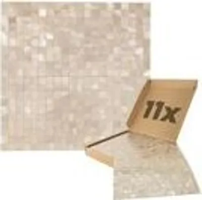 Produktbild von Dalsys Wandpaneele selbstklebend Mosaikfliesen 1m², 11 Stück Aluoptik Gold Champagne Wandverkleidung feuchtigskeitsbeständig, für Bad und Küche