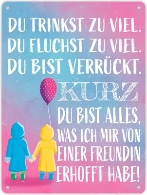 Produktbild von Beste Freundin Metallschild XL in 21x28 cm mit verrücktem Spruch