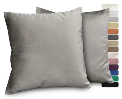 Produktbild von Beautex Samt Premium Kissenhüllen 2er Set, Kissenbezug Sofa- und Dekokissen,Grau,45x45cm