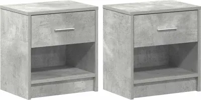 Obrázok produktu pre Nočné stolíky 2 ks s zásuvkou betónovosivé 39x28x41 cm