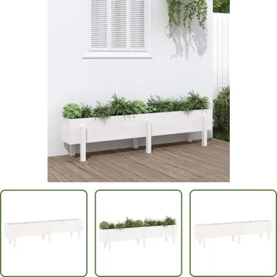 Produktbild von The Living Store Hochbeet Weiß 160x30x38 cm Massivholz Kiefer