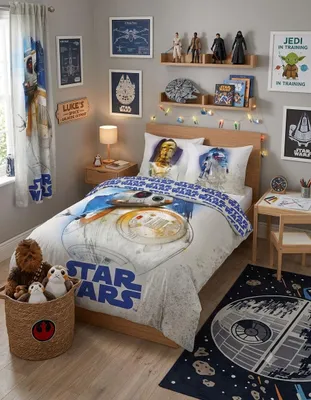 Produktbild von Star Wars Bettwäsche mit C3PO R2D2 BB8 80x80 + 135x200 cm 100% Baumwolle mit RV