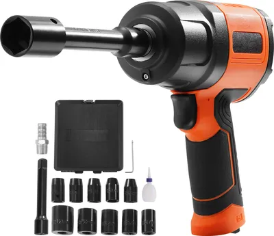 Image de Clé à chocs pneumatique SucceBuy 1/2", pistolet pneumatique léger de 4,6 lb, couple de 1400 ft-lb, jeu de 11 douilles en acier CR-V avec sac de transport