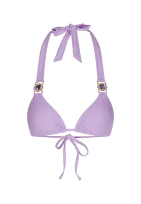 Produktbild von Moda Minx Bikinioberteil Amour Triangel Top mit stilvollem Steinbesatz Lilac S