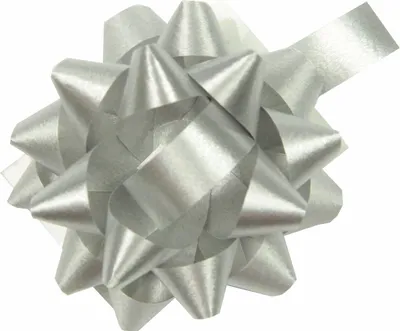 Produktbild von 10 Geschenkschleifen Rosetten 4cm , Farbe:silber
