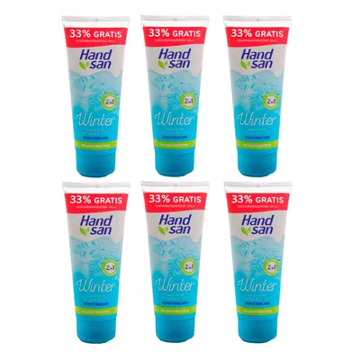 Produktbild von 6x 100ml Handsan Winter Handcreme 2in1 24h Feuchtigkeit mit Shea & Cocoa Butter PH Neutral