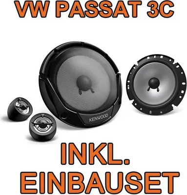 Produktbild von KENWOOD KFC-E170P - 16,5cm 2-Wege Lautsprecher Einbauset passend für VW Passat 3C & CC - justSOUND