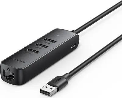 Image de UGREEN Adaptateur USB - Ethernet RJ45 / 3 X Adaptateur USB noir (CM416)