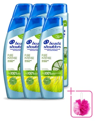 Zdjęcie produktu dla 6 x Szampon Head & Shoulders Anti-łupież Pure Intense Oil Control, 250 ml - zestaw ekonomiczny - 6 sztuk
