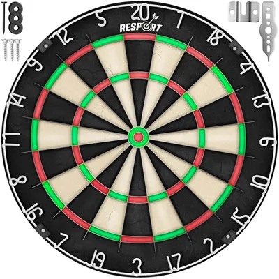 Produktbild von RE:SPORT® Sisal Premium Dartscheibe| Steeldart Dartboard inkl. Montageset | Offizielle Professional Steeldartscheibe mit ultradünnem Drahtsystem