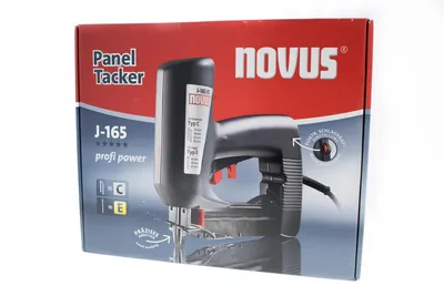 Produktbild von Novus J-165 Profi Power Panel Elektrotacker, extra Power, Nachschlagfunktion, verarbeitet Klammern und Nägel