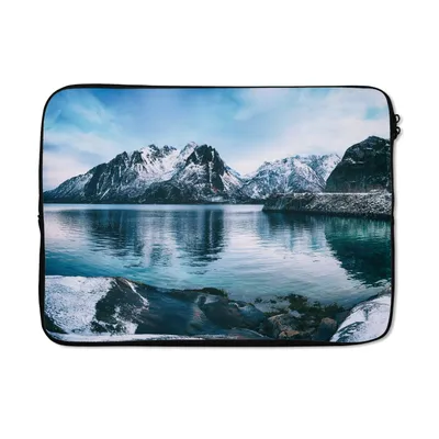 Produktbild von MuchoWow® Laptop Hülle 13 Zoll Wasser - Berge - Natur Laptoptasche - Laptophülle - Sleeve - Rundumschutz