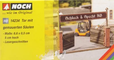 Produktbild von Noch 14234 Tor mit gemauerten Säulen Spur H0 in