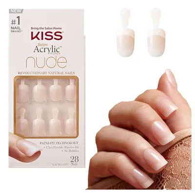 Produktbild von KISS Salon Acrylic French Nude "Breathtaking" Cashmere Nude Kurz Squoval