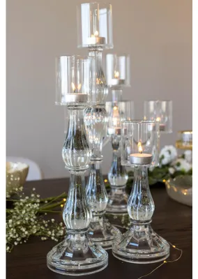Produktbild von Kleiner transparenter Kerzenständer, H 21 cm